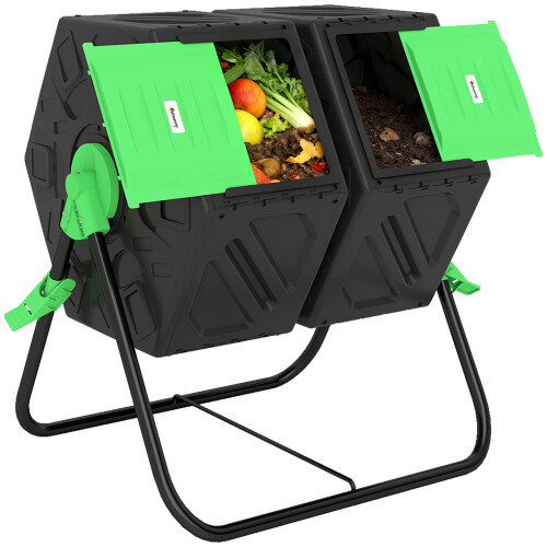 Outsunny Compostador Negro 67 x 60 x 77 cm