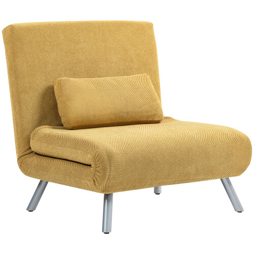 Homcom Sofá Cama Individual Amarillo 80 x 75 x 83 cm