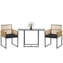 Conjunto de mesa y sillas de jardín Bicolor 107 x 58 x 70 cm