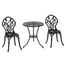 Conjunto de Bistró Negro 42.5 x 47.5 x 89 cm