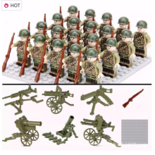 World War II Weapons of British American Soviet French Italian Desert Military Soldiers Minifigures Kids Toys Gifts