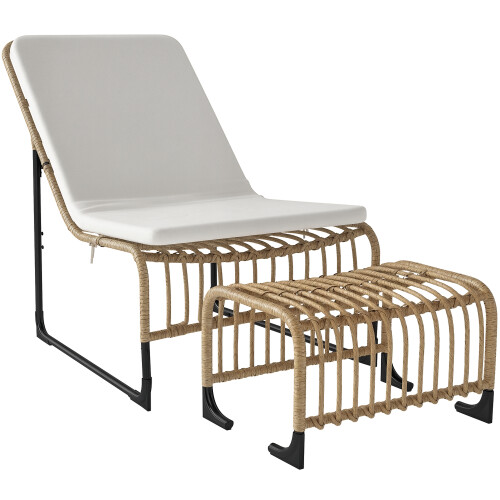 Outsunny Conjunto Sillón Ratán Bicolor 93 x 65 x 80 cm
