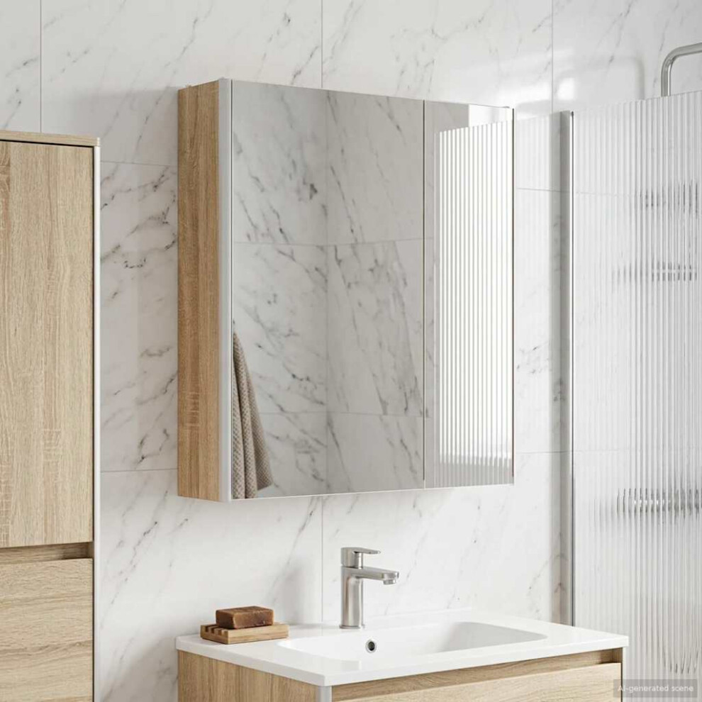Vidaxl Bathroom Mirror Cabinet Sonoma Oak 63.5 X 15.5 X 70 Cm