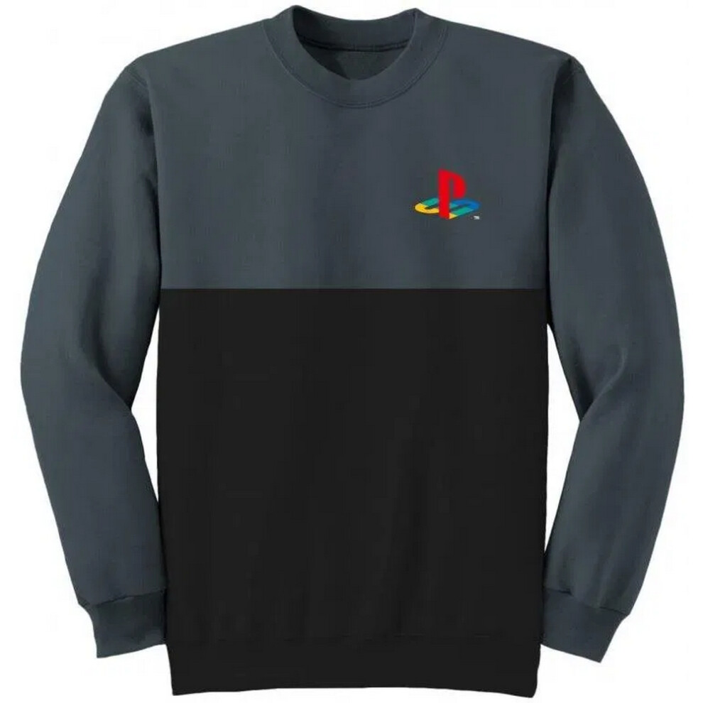 Playstation (Xxl, /Charcoal) Unisex Adult Classic Logo Sweatshirt Black