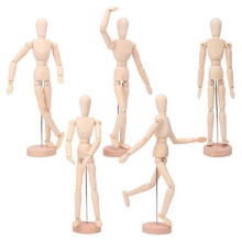 5Pack Art Figure Model - 12Inch Wooden Mannequin, Flexible Drawing Mannequin for Sketching & Painting