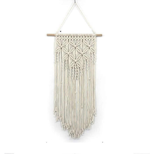 Arazzo da parete in macramè, decorazione boho per appartamento e dormitorio alla moda.