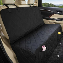 (Black) Anti Scratch Wear Resistant Pet Car Seat Cover Mat With Storage Vehicle Travel Daily Protection Gear Outdoor Use Accessories