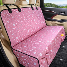 (Pink) Anti Scratch Wear Resistant Pet Car Seat Cover Mat With Storage Vehicle Travel Daily Protection Gear Outdoor Use Accessories