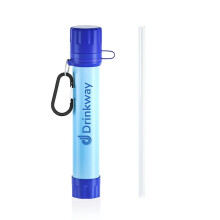 (Blue) Personal Water Filter Straw Outdoor Portable Filtration Emergency Survival Gear Water Solutions Tactical Gear for Hiking Camping