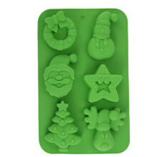 (Green-A) Christmas Silicone Molds No Stick Silicone Cake Baking Molds for Making Handmade Chocolate Candy Soap Candles Cake Ice Cubes