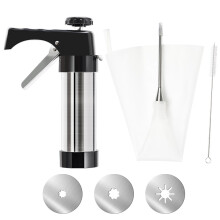 (Kit-A) Complete Churro Maker Machine Stailness Steel Churrro Gun Kit for Cake Dessert DIY Maker Cookie Press Spain Churro Machine