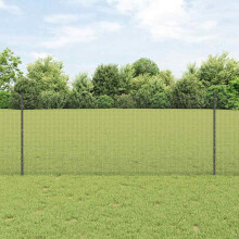 vidaXL Geschweißter Drahtzaun mit Pfosten 10 x 1 m Verzinkter Stahl