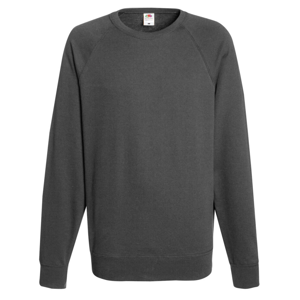 Fruit Of The Loom (2Xl, Light Graphite) Mens Lightweight Raglan Sweatshirt (240 Gsm)