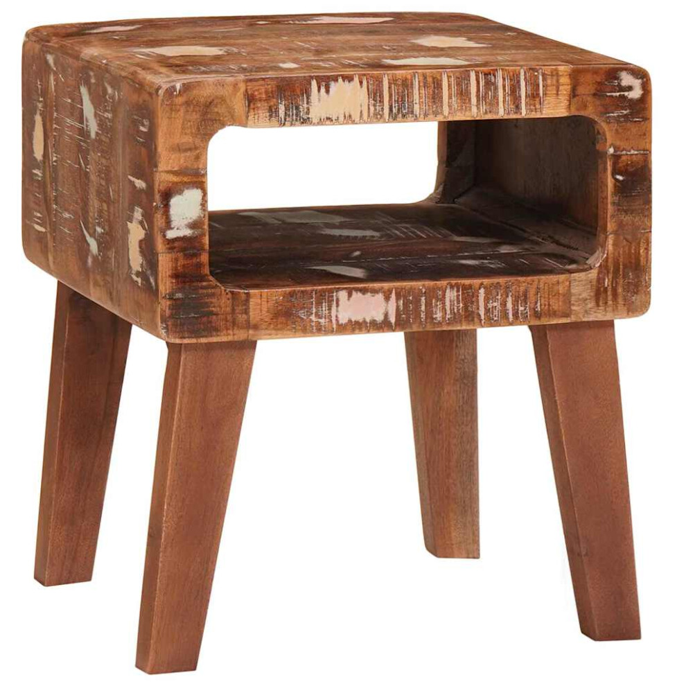 Vidaxl End Table With Shelf Brown 40 X 32 X 46 Cm Solid Reclaim Wood