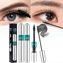 (Blue) 2pcs 4d Silk Fiber Lash Mascara,2 In 1 Waterproof Mascara Natural Lengthening Thickening Effect Thrive Mascara