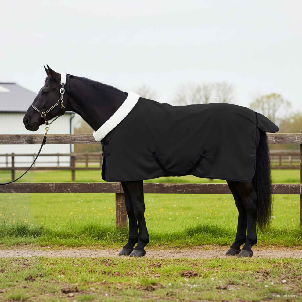 Vidaxl Horse Blanket Black 95 Cm Polar Fleece