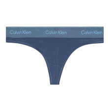 (16 UK, Dark Denim) Calvin Klein Womens/Ladies Logo Cotton Blend Thong