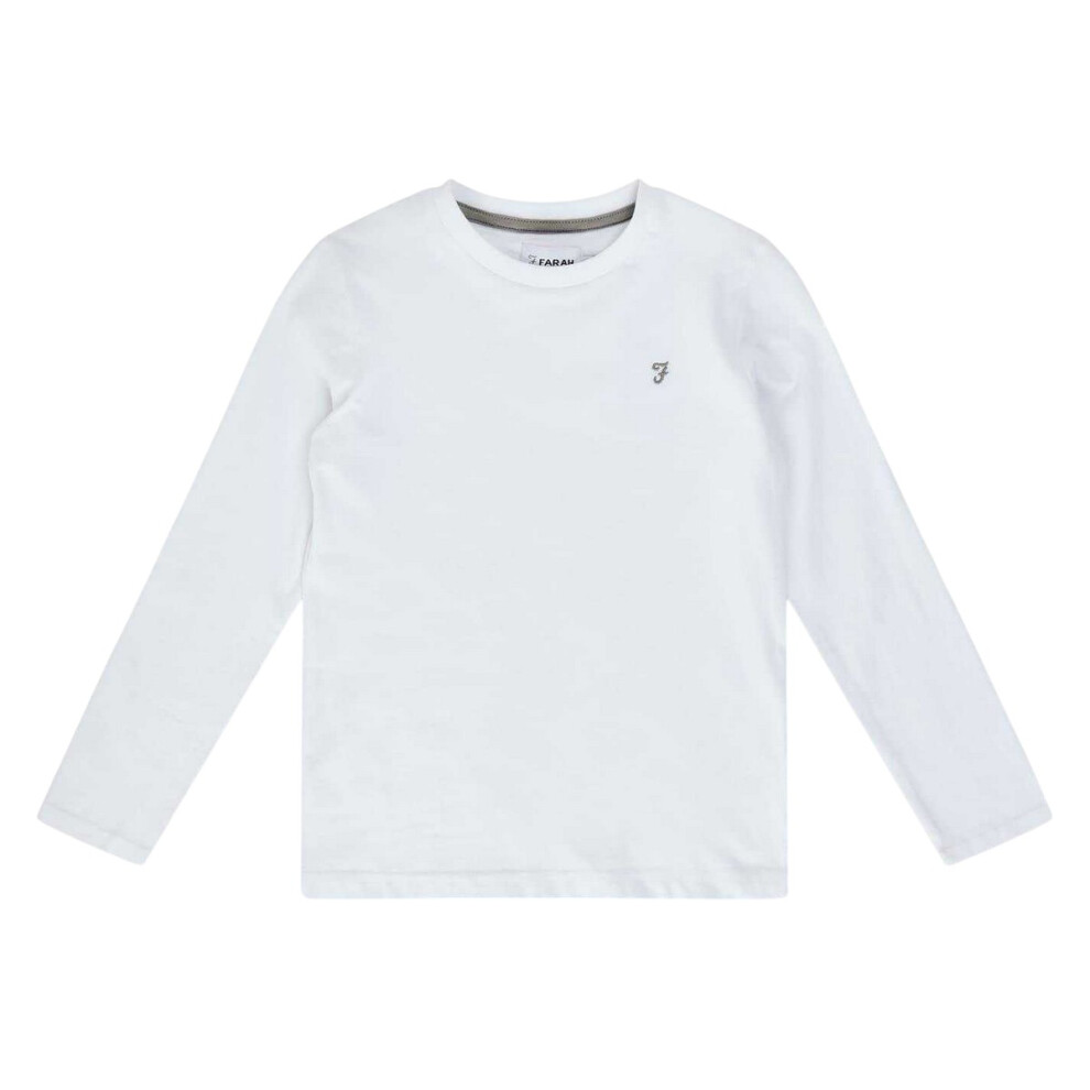 Farah (14-15 Years, White) Childrens/Kids Plain Crew Neck Regular T-Shirt