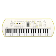Casio SA-80H5 Mini-Keys 44 key keyboard in White with lime green base and Rhythm Warriors animated online lessons