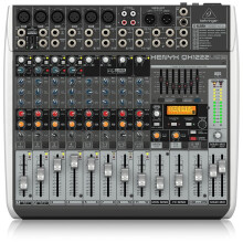 Behringer XENYX QX1222USB Premium 16-Input 2/2-Bus Mixer with XENYX Mic Preamps and Compressors, Klark Teknik Multi-FX Processor, Wireless Option and