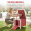 PawHut Conejera de Madera Rojo 51 x 42 x 43 cm 2