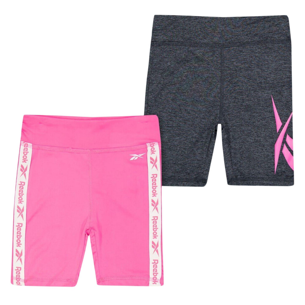 Reebok (13-14 Years, Sugar Coral) Girls Shorts (Pack Of 2)