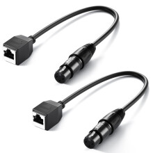Neewer 3 Pin DMX XLR Female to RJ45 Female Cable, 2 Pack RJ45 to 3 Pin XLR Adapter Connector for TL60/TL90C/TL120C RGB Tube Light Wand ONLY and DMX51