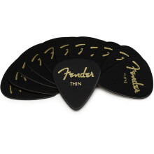 Fender 351 Shape Classic Picks Celluloid Plectrums Shape 351 Pack of 12 Thickness Thin Black