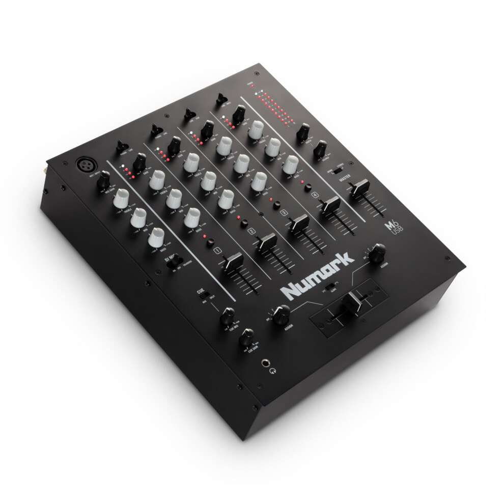 Numark M6 Usb 4-Channel Dj Mixer With Built-In Audio Interface, 3-Band Eq, Microphone Input And Replaceable Crossfader With Slope Control