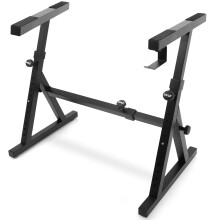 Heavy Duty Folding Keyboard Stand - Sturdy Reinforced Z Design w/Adjustable Width & Height, Foam Padded Arms, Digital Piano Stand, Fits 54-88 Key Ele