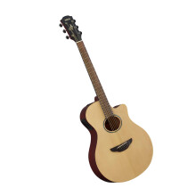 YAMAHA APX600M Electro-Acoustic Guitar – Matte Finish, Slim Thinline Body, 25” Scale, Solid Top, System65 Pickup with EQ and Tuner – Natural Sat