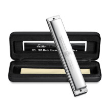 Eastar 24 Hole Harmonica Admiral Performance Competition C Key Tremolo Harmonica With Hard Case And Cloth