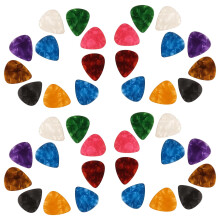 50 Pcs Guitar Picks, 0.46mm Thin Celluloid Plectrums – Colorful Variety Pack with Good Toughness & Durability for Acoustic, Electric & Bass Guitars