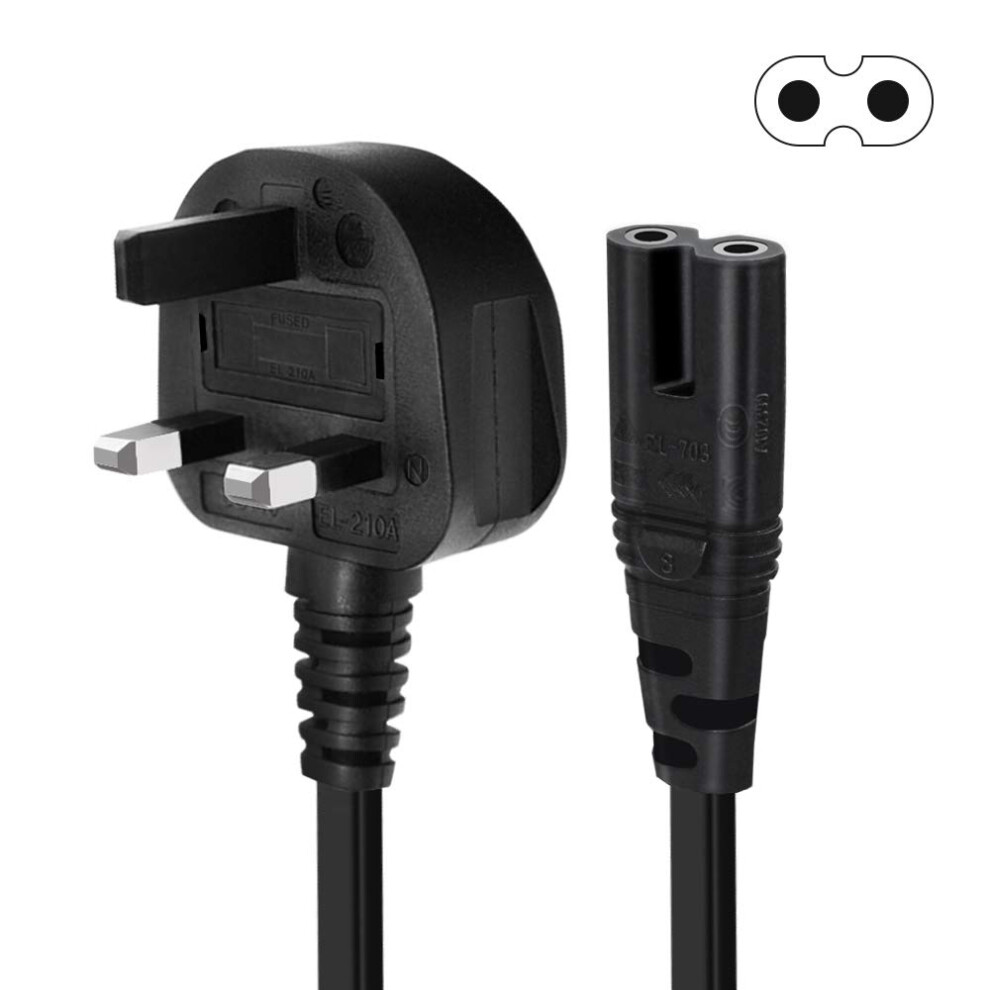 Printer Power Cable 3M For Hp Envy/Officejet, Canon Pixma/Maxify, E Pson, Brother, Dymo Label Writer Printer, 2 Prong Figure 8 Power Cord For Sony Pl 5004993350376