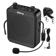 Giecy Portable Voice Amplifier with Headset Microphone 30W Rechargeable Battery 2800mAh Powerful Sound System for Teachers, Guides, Coaches, Presente