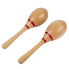 Musfunny Maracas Shakers Musical Instruments: Wooden Maracas with Handle - Percussion Shaker Birthday Gift Ktv Party Dance Live Performances