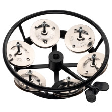 Meinl Percussion Professional Hihat Tambourine - Tambourine Add-On for Drum Cymbals - 5-inch Diameter - Rubberized / Steel, Black / Silver (THH1BK)