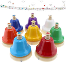 Hand Bells 8 Notes, Music Desk Bells Musical Percussion Instrument, Diatonic Music Table Bell for Teaching Church Chorus, Family Party, Colorful Diat