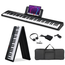 LALAHO 88 Key Foldable Electronic Keyboard Piano, Semi-Weighted Electric Piano Digital Piano with Dual Bluetooth Mode, 1000 Rhythms, 1000 Tones and 5