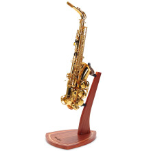 Saxophone Stand, Saxophone Stand for Alto and Tenor, Mahogany Hardwood Alto Sax Stand with Soft Silicone Yokes, Handcrafted Wooden Tenor Saxophone Ho