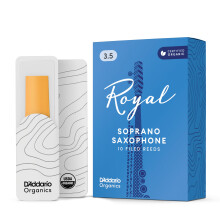D'Addario Organic Royal Soprano Saxophone Reeds, Strength 3.5, 10-Pack