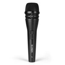 VONYX VDM10 Dynamic Vocal Microphone – Wired Handheld Cardioid Mic with 5m XLR Cable, On/Off Switch and Carry Case for Speeches, Singing, Announceme