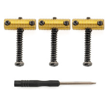 Musiclily Ultra Full Solid Brass Knurled Threaded Vintage Saddles for Fender Tele Style Electric Guitar, Black Screws (Set of 3)