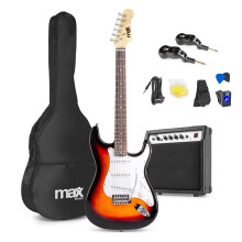 MAX GigKit Wireless Electric Guitar Kit - Complete Cordless Beginner Electric Guitar Kit with 40W Practice Amplifier, Accessories & Online Lessons, C