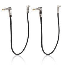Goktvai 4pcs Guitar Patch Cables, 50cm/20in Right Angle Guitar Patch Auxiliary Cable Instrument Effect Pedal Board Connector Cords for Electric Bass