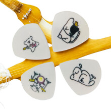 Cute Guitar Picks For GirlsColorful Cat Dog Flower Designs, Durable 1.2mm Resin Picks for Acoustic/Electric Guitar(4 PCS)