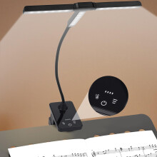 Javik Music Stand Lights Clip-on Lamp: Rechargeable Type-C Touch Folding Piano Light - Portable Sheet Music Binder Clamp Light with 3 Brightness for