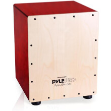 Pyle Cajon Drum Box, Birch Wood Percussion Instrument w/Built-In Snares, Deep Bass, Crisp Slap & Crackle Tones For Jam Sessions, Compact Hand Drum