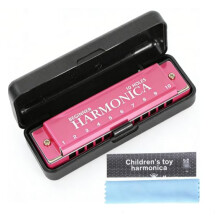 Alwodici Harmonica 10 Hole 20-Tone Harmonica Key Of C Diatonic Mouth Organ With Cleaning Cloth And Case Portable Musical Instrument Gift For Beginner