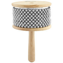 Tiger CAB14-NT Large Wooden Cabasa/Afuche - Steel Ball-Chain Head, Tapered Handle - Latin Percussion for Schools, Theatres and Studios